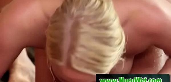  Blondie masseuse sucking covered in nuru gel - Vanessa Cage, Mr Pete